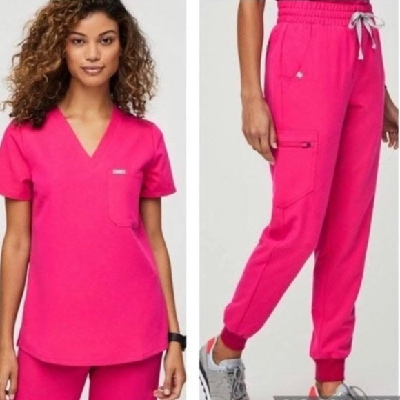 Figs Pants & Jumpsuits Figs Scrub Set Shocking Pink Xsp Small